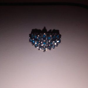Jtv monture collection .25 blue diamond ring size 6
